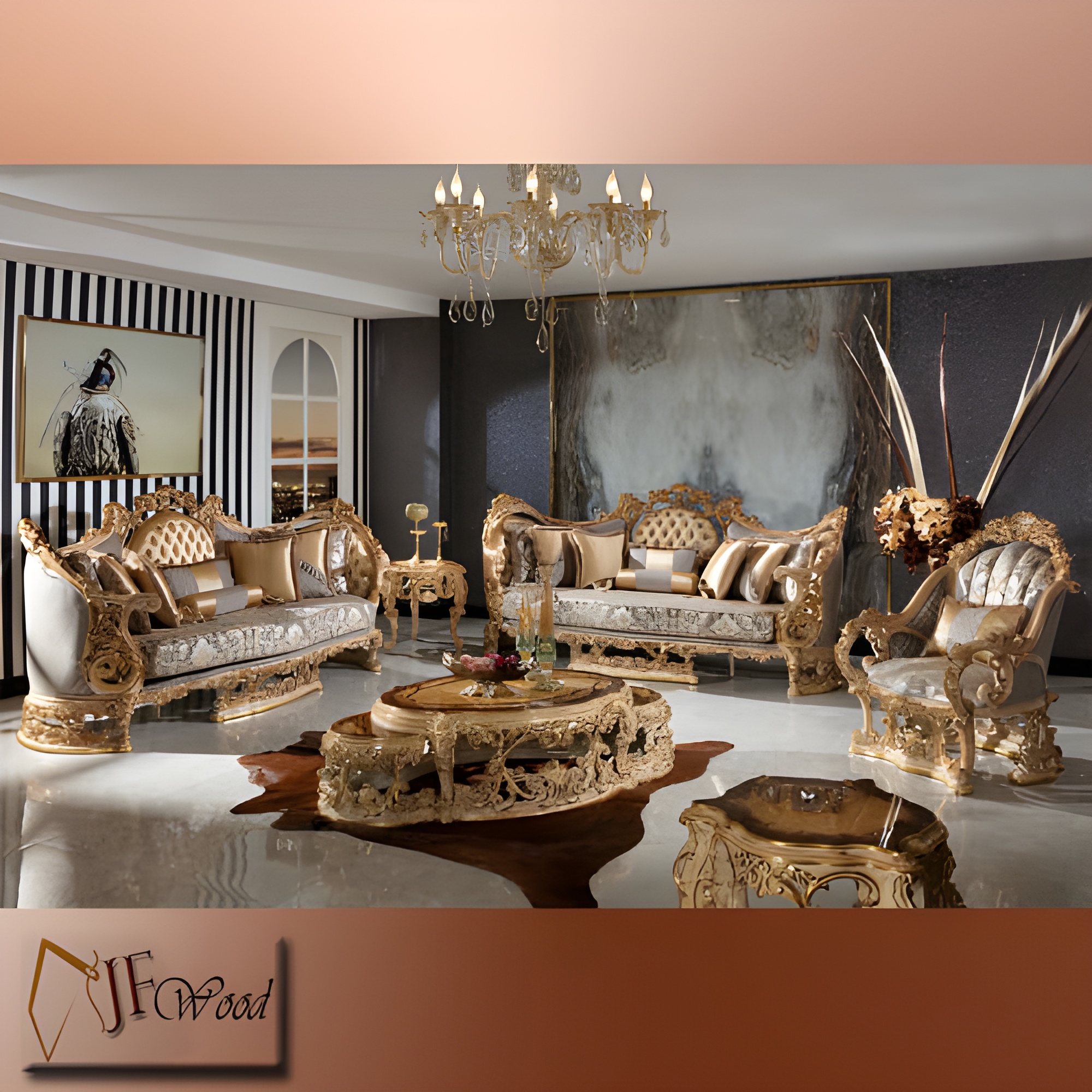 Derry Luxury Living Room Sofa Set